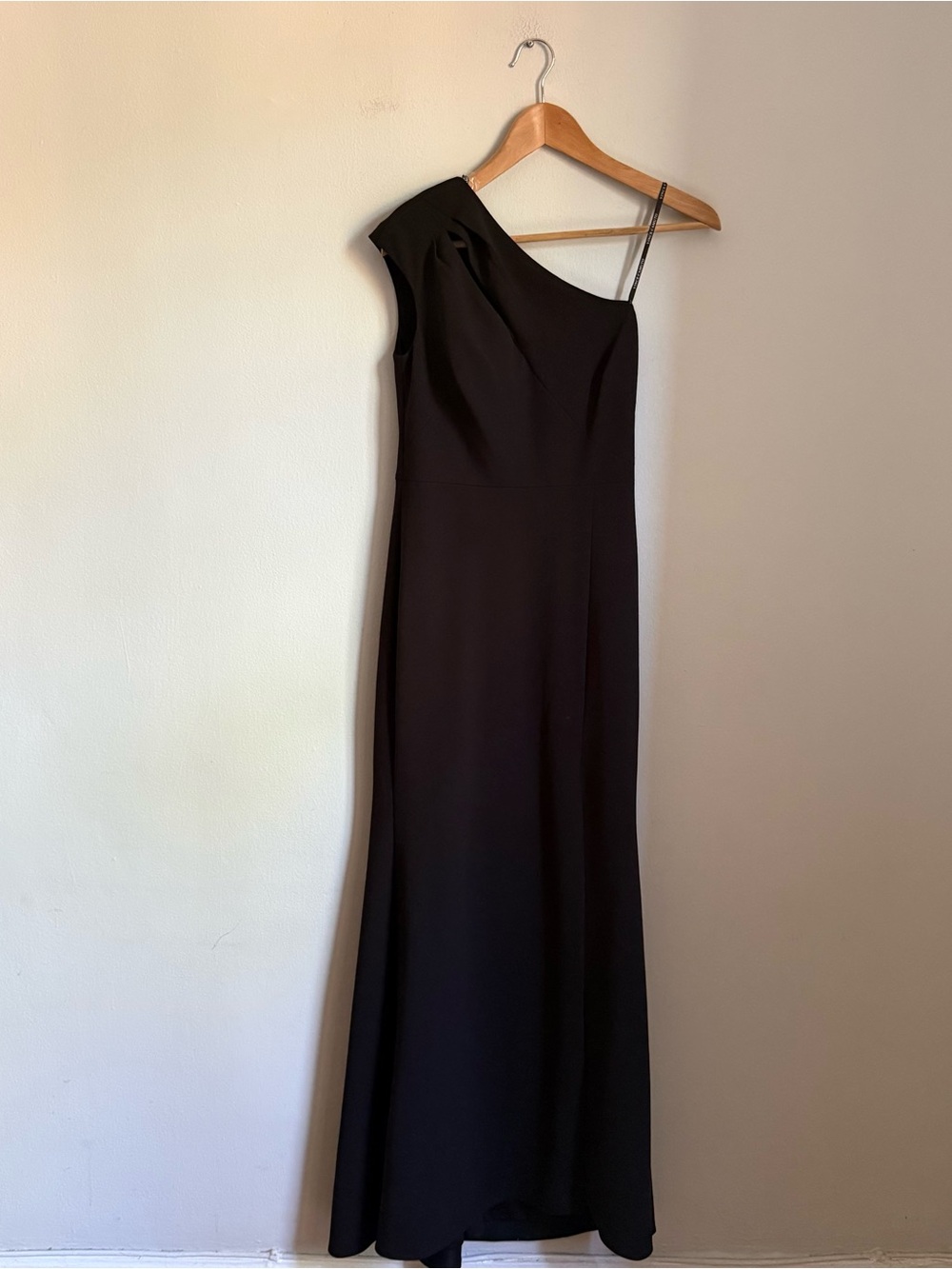 New Vince Camuto Black One Shoulder Maxi Dress Asymmetric Formal Gown  Size 2